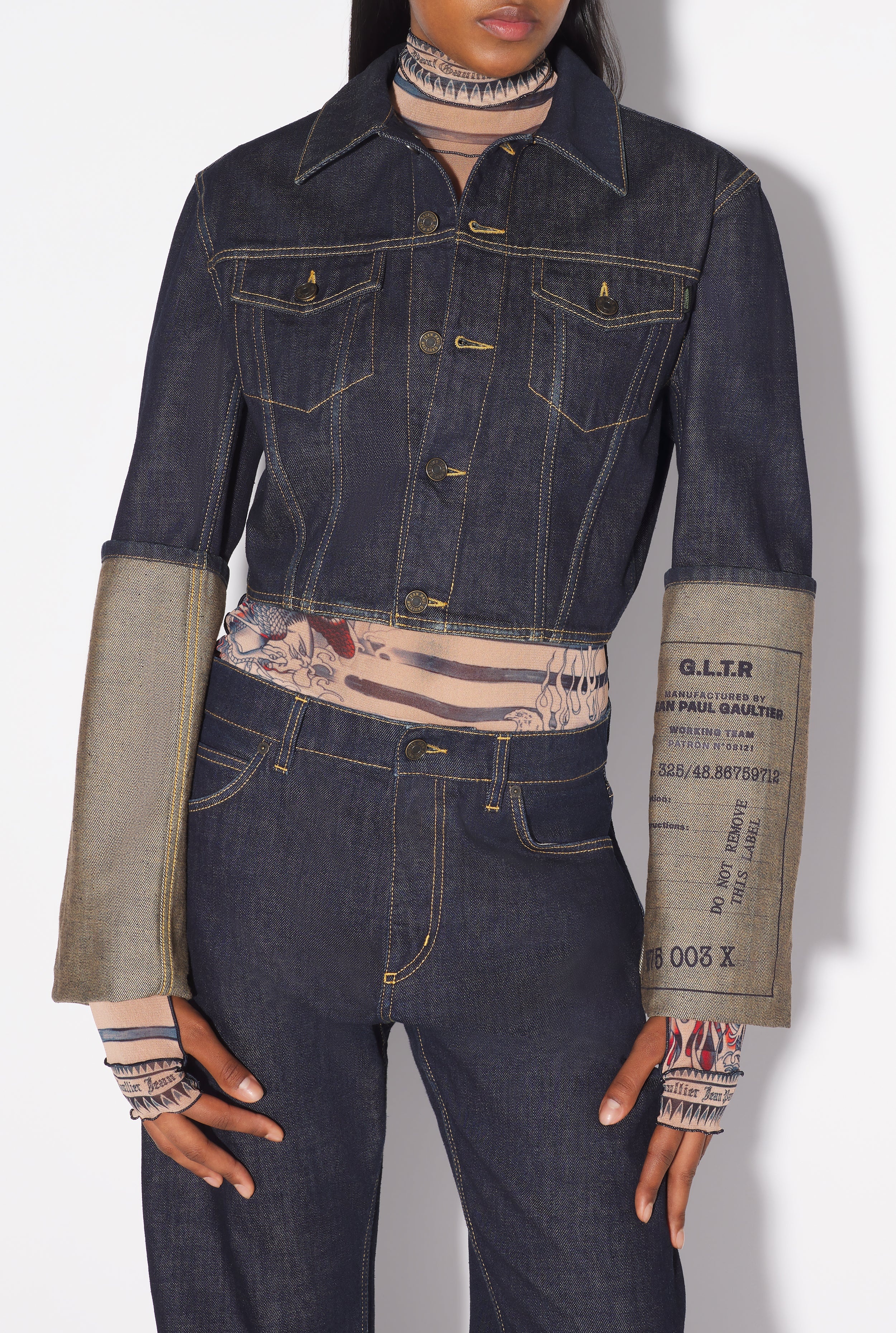 THE CROPPED CUFF DENIM JACKET - 4