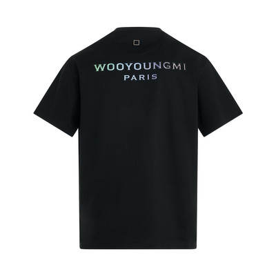Wooyoungmi Irridecent Back Logo T-Shirt in Black outlook