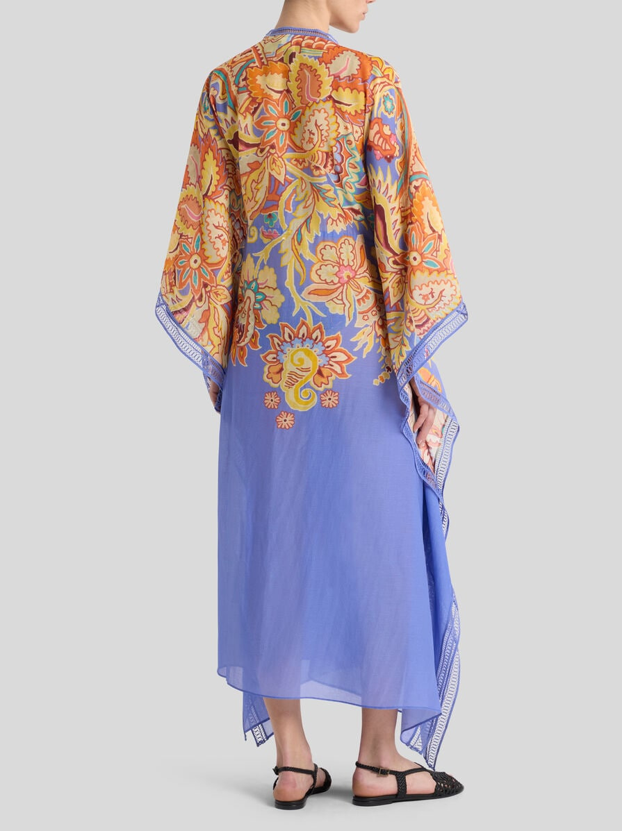 COTTON AND SILK KAFTAN WITH PRINT - 4