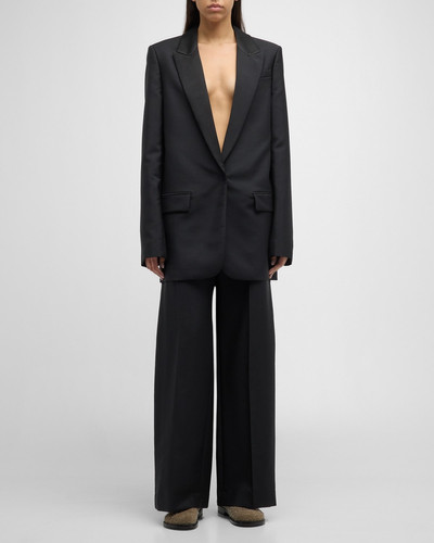 Loewe Mid-Rise Side Pleat Wide-Leg Tailored Trousers outlook