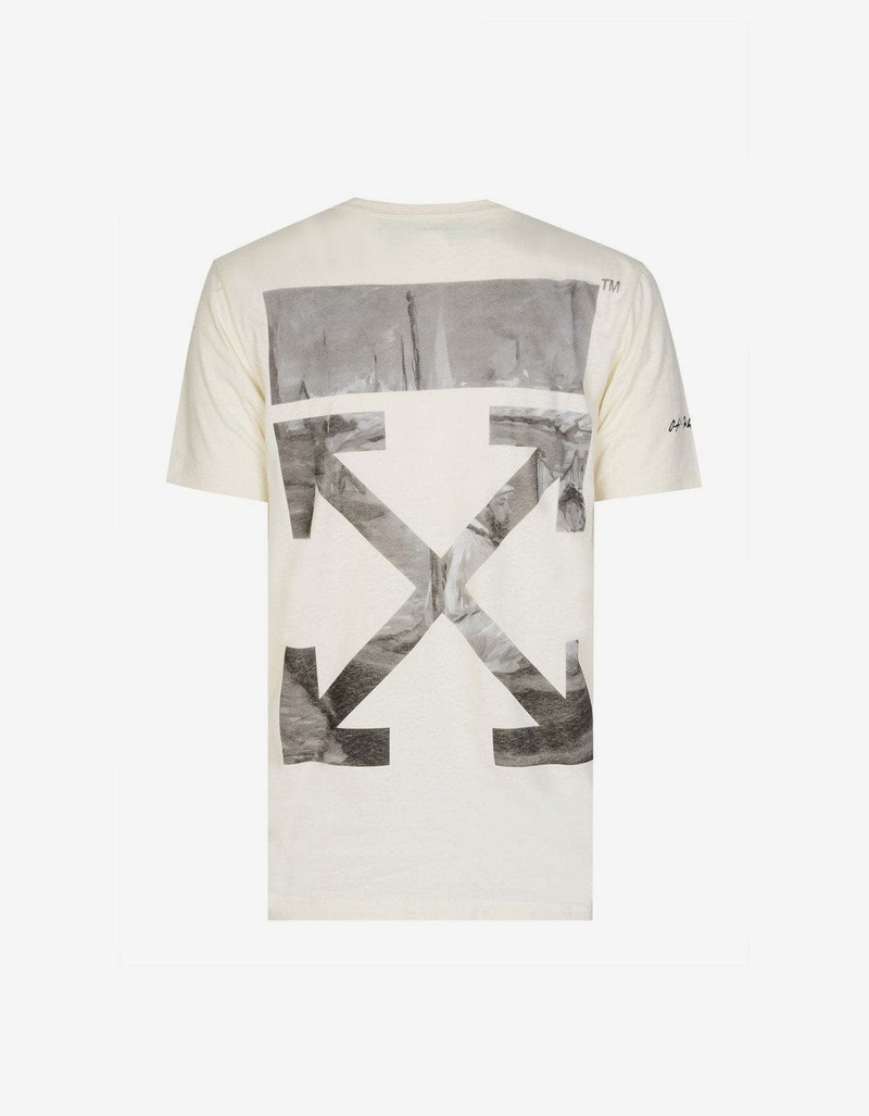 Off-White Off-White White Newspaper Print T-Shirt outlook