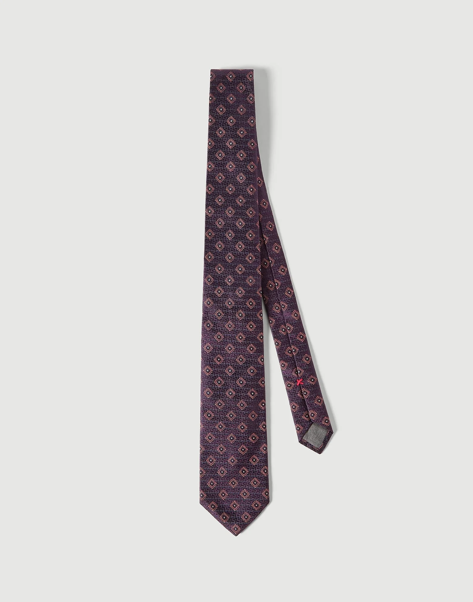 Silk tie with geometric pattern - 1
