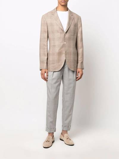 Brunello Cucinelli check-print single-breasted blazer outlook