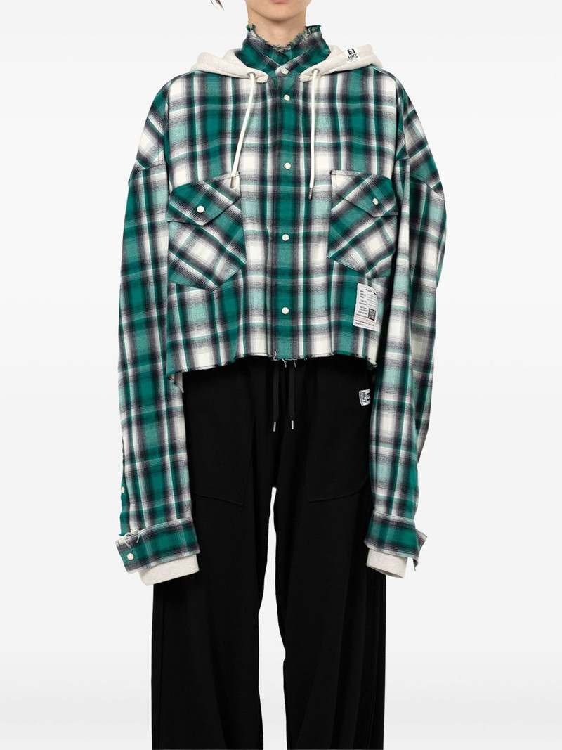Maison MIHARAYASUHIRO hooded check shirt outlook