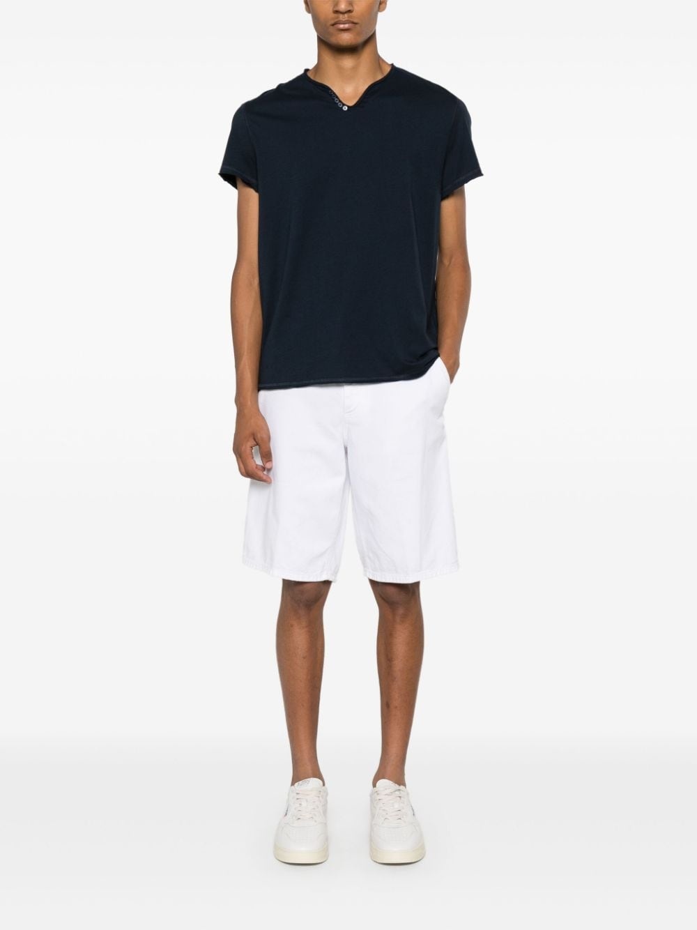 Henley-neck cotton T-shirt - 2