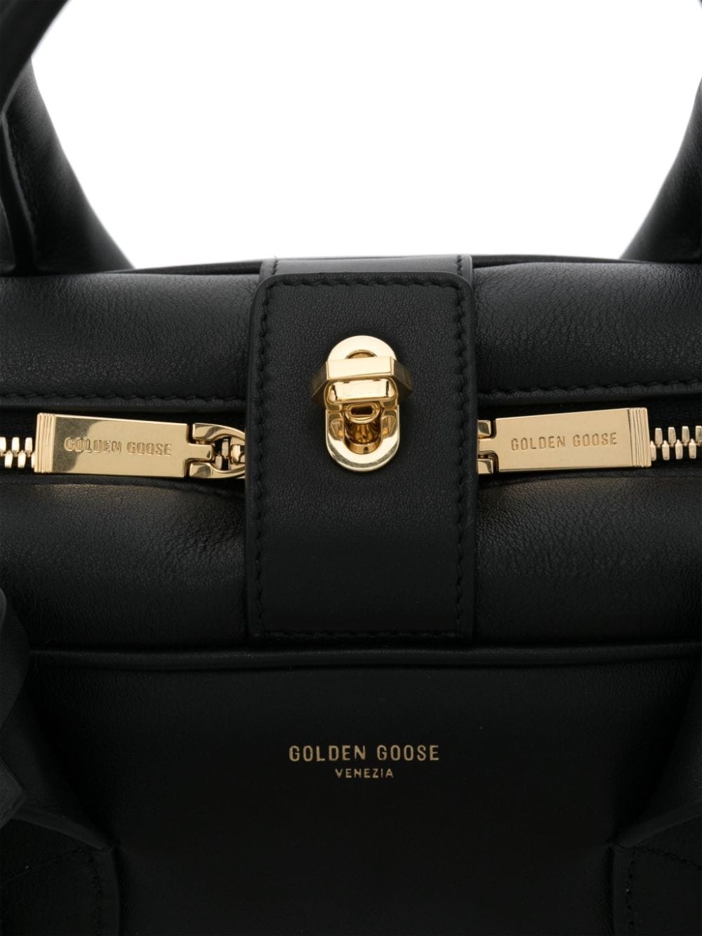logo-print leather tote bag - 4