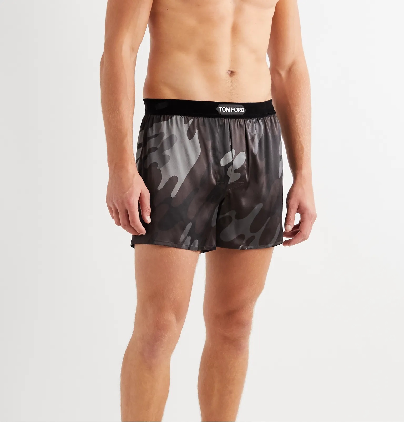 Camouflage-Print Stretch-Silk Boxer Shorts - 2