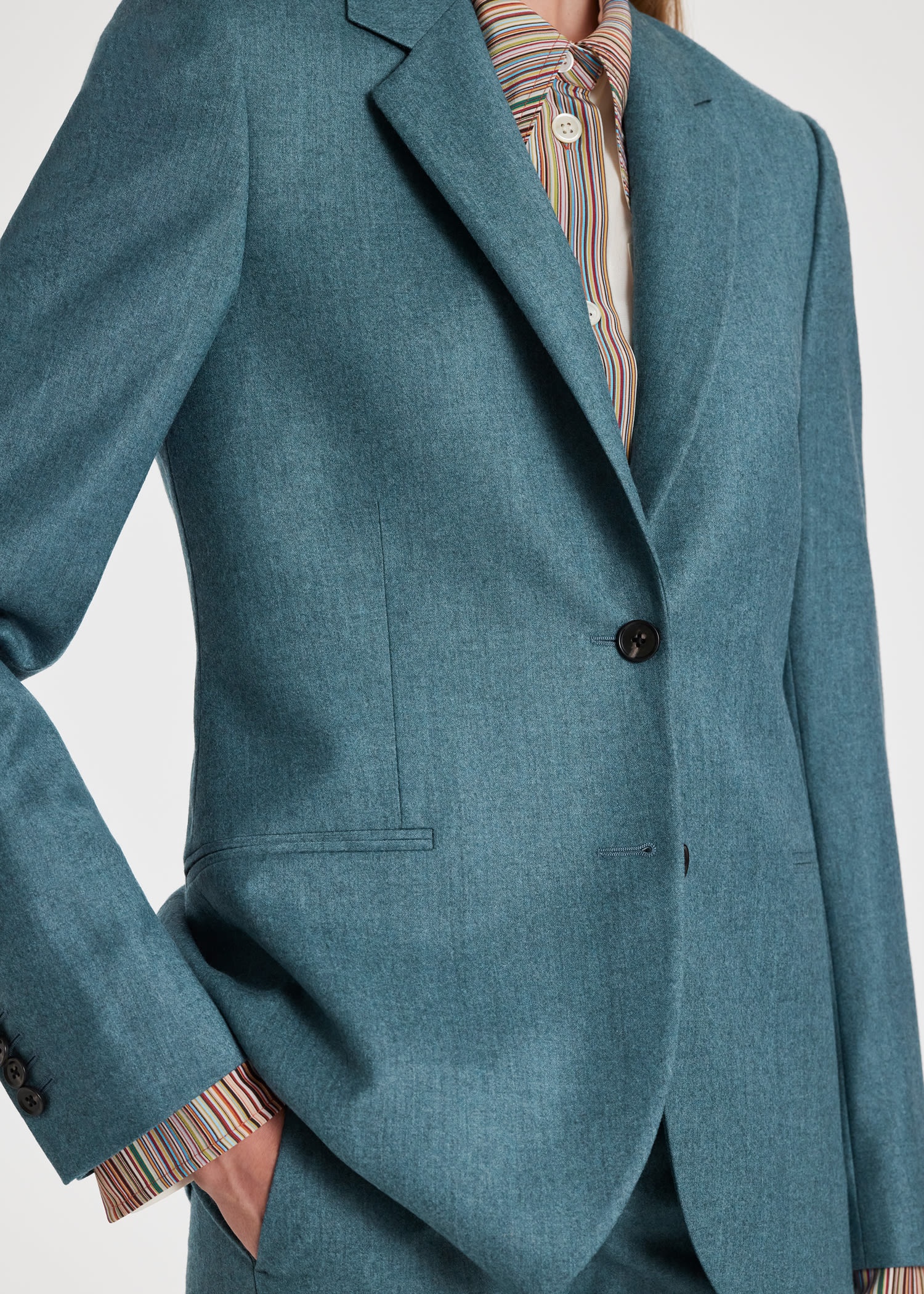Teal Wool-Cashmere Blazer - 8