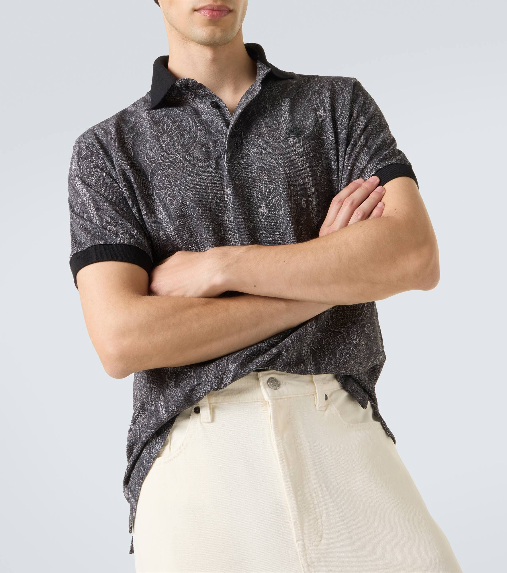 Paisley cotton polo shirt - 5