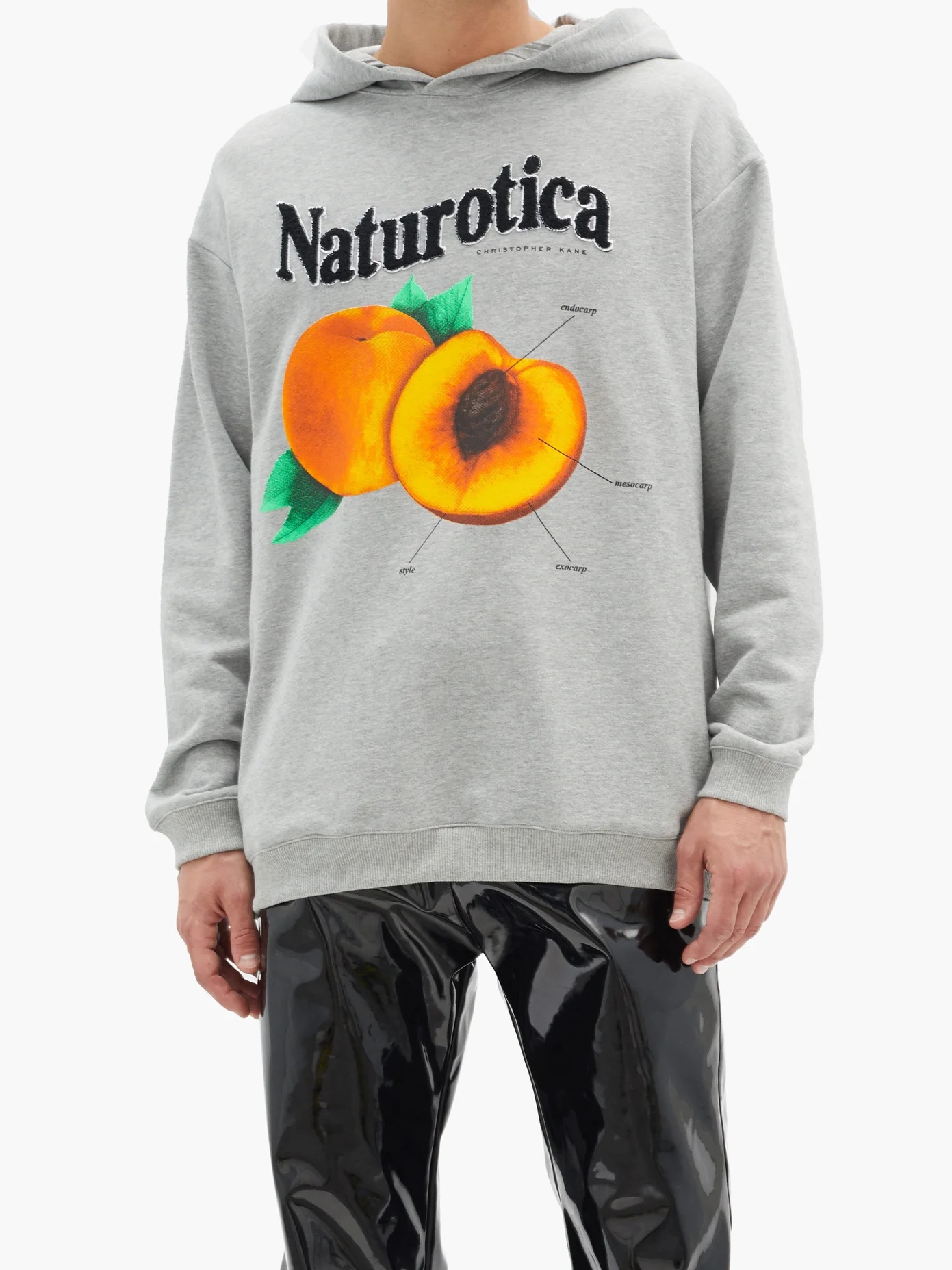 Naturotica peach-print hooded cotton sweatshirt - 2