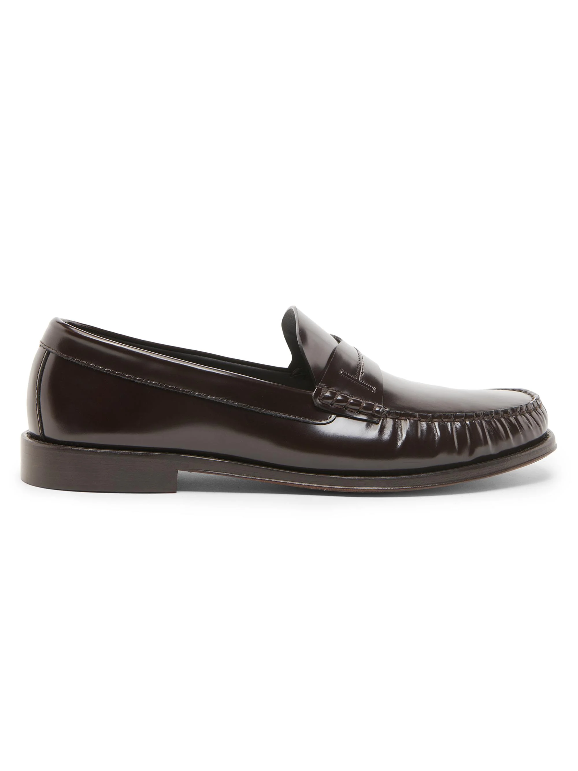 Men's Burnished Leather Penny Loafers - Brown - 1