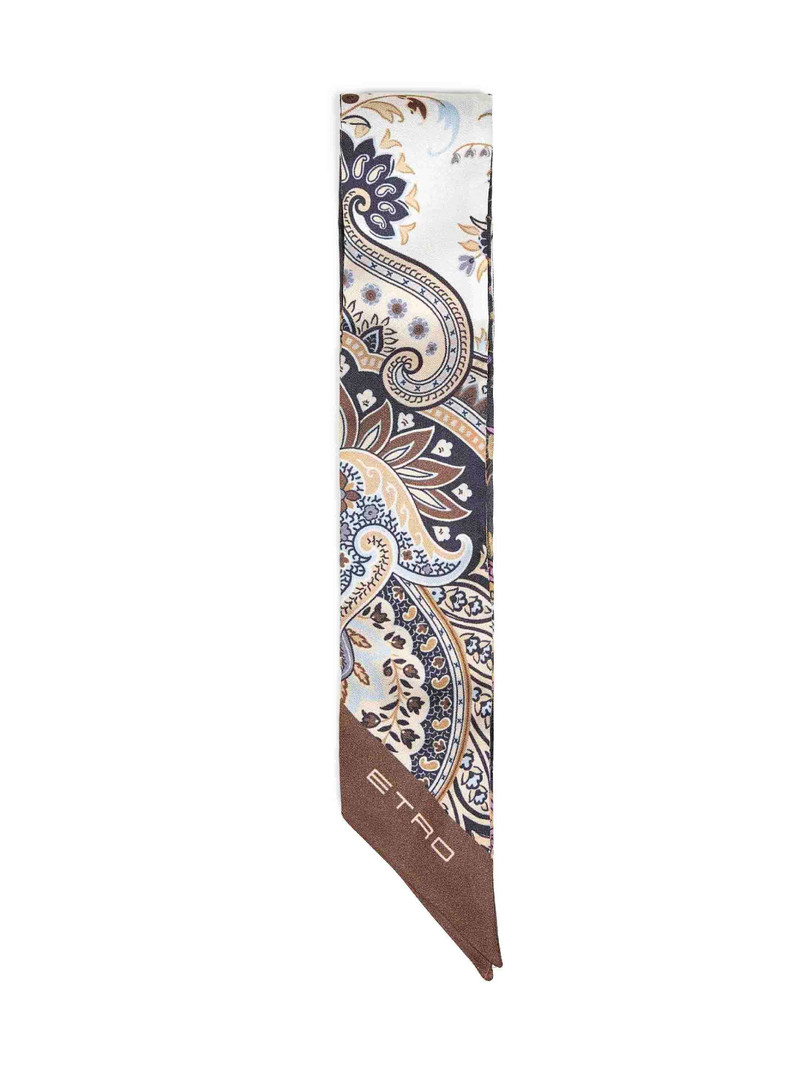 Black silk twill paisleyna with Paisley pattern 1