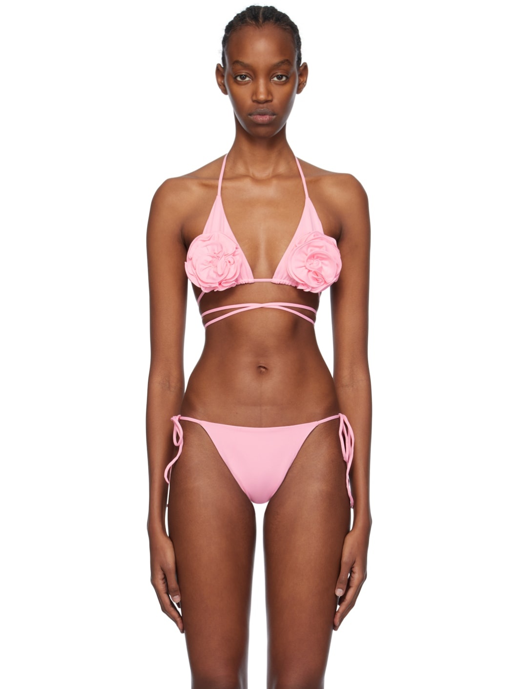 Pink Floral Bikini Top - 1