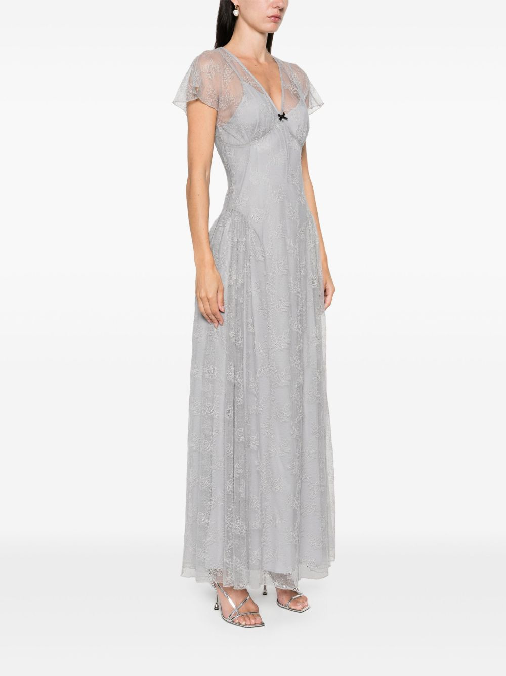 lace V-neck maxi dress - 3