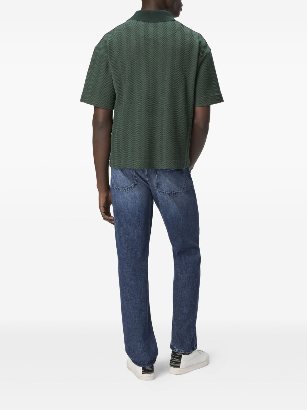 herringbone-pattern polo shirt - 3