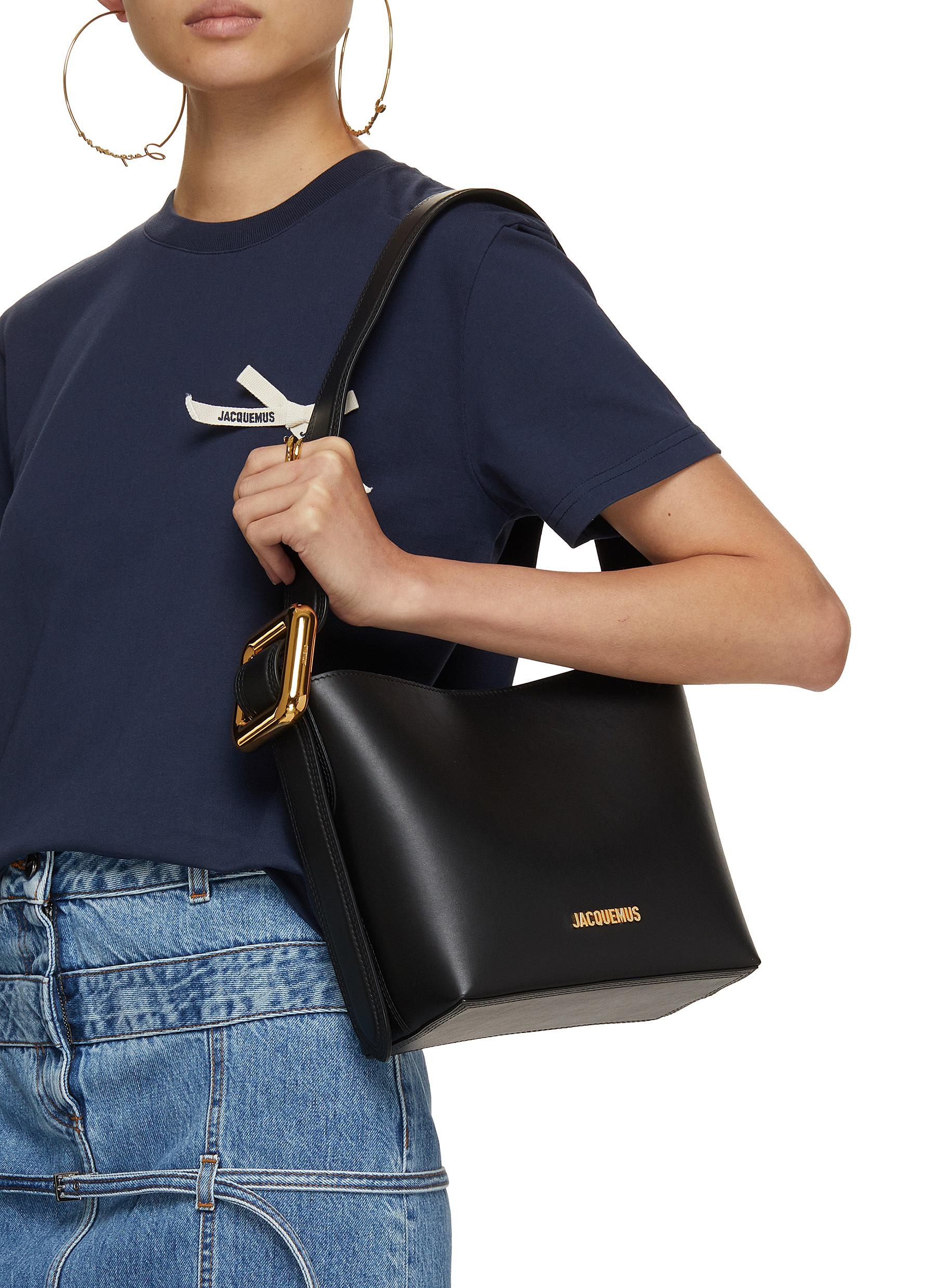 JACQUEMUS SMALL LE PETITE REGALO LEATHER TOTE BAG