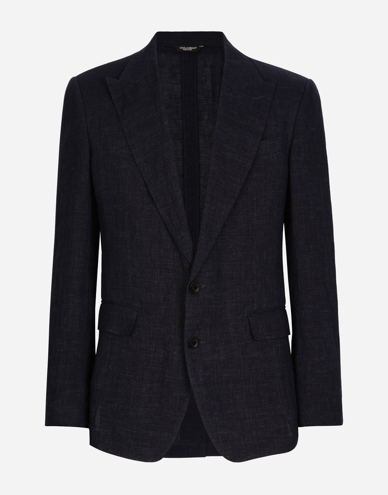 Single-breasted linen-blend Sicilia-fit jacket 1