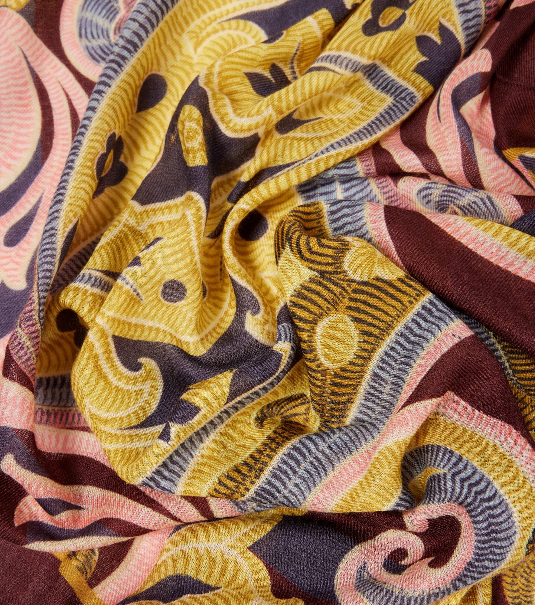 Printed wool, cashmere, and silk scarf - 4