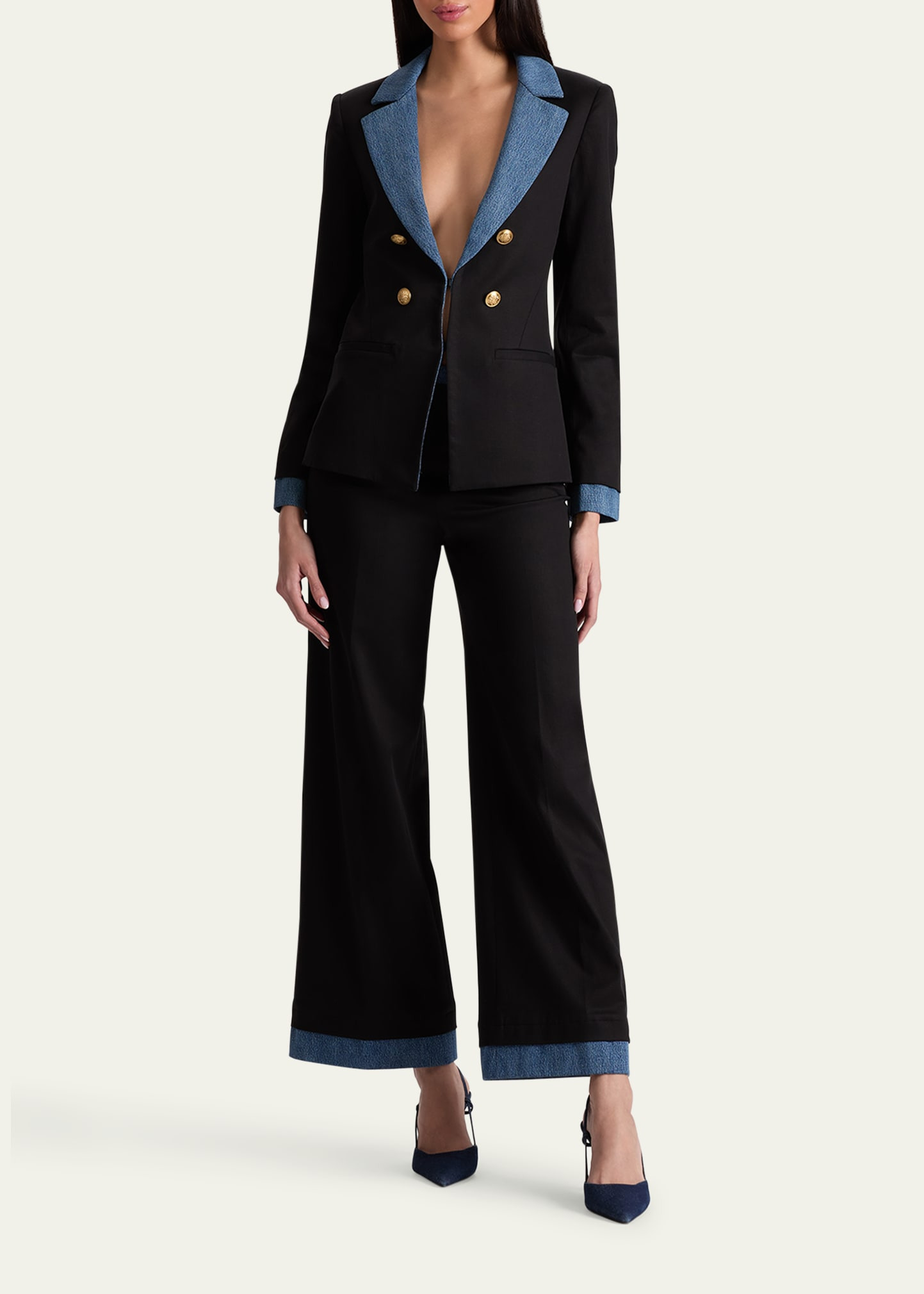 Mya Denim-Trim Blazer - 2