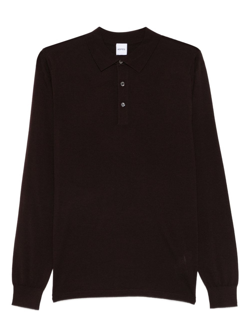 long-sleeve wool polo shirt 1