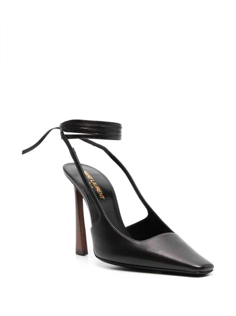 SAINT LAURENT leather 105mm ankle-strap pumps outlook
