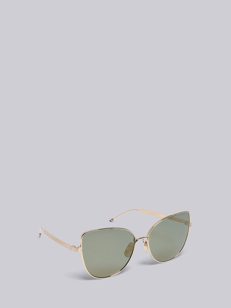 TB121 - Silver and Gold Flash Cat Eye Sunglasses 4