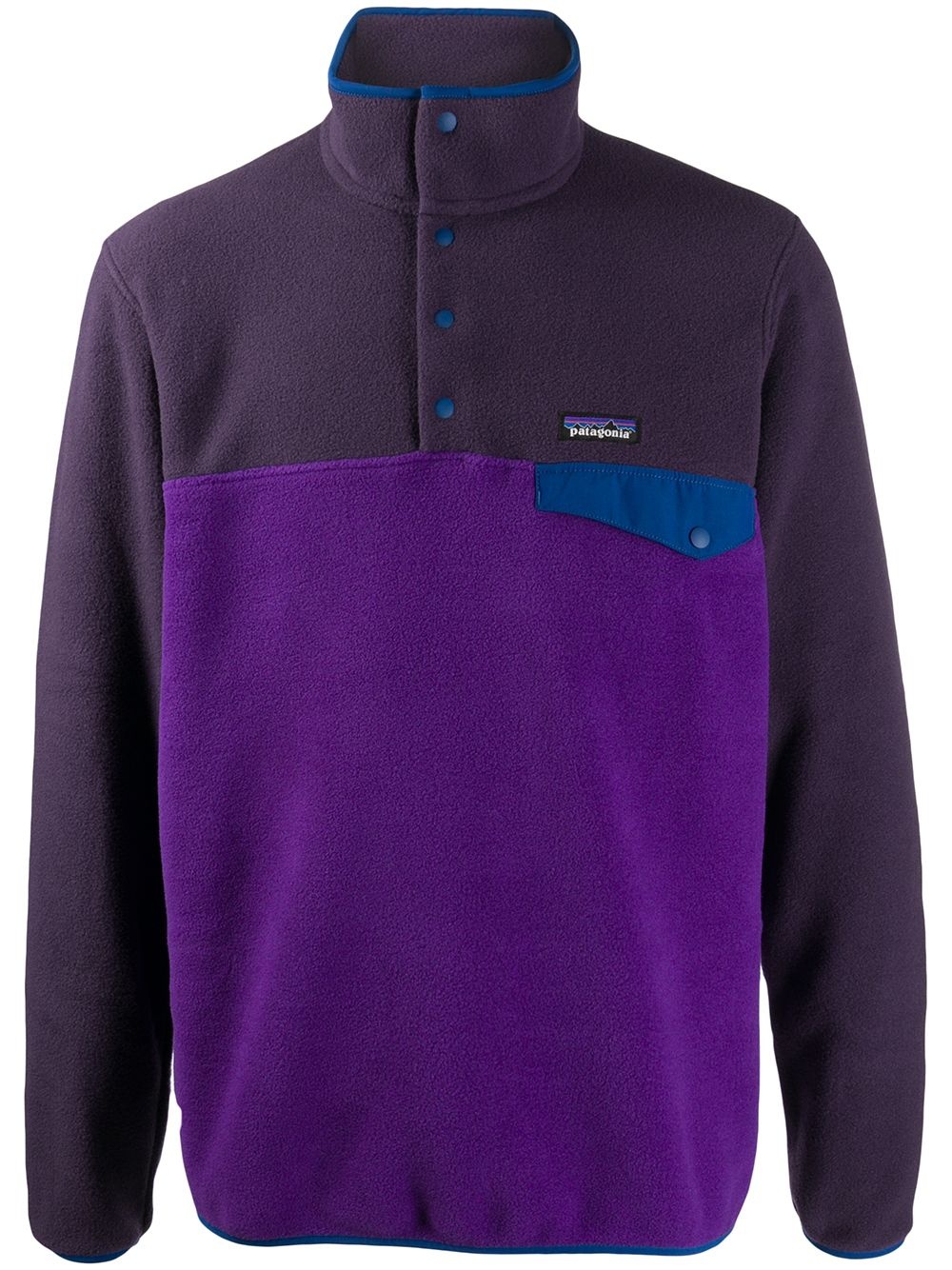 block colour fleece jumper - 1