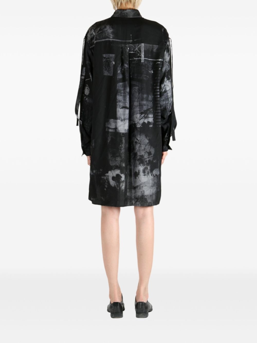 abstract-print shirt mini dress - 4