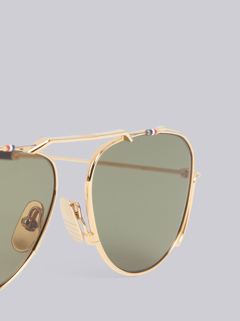 Thom Browne TB917 - White Gold Classic Aviator Sunglasses outlook