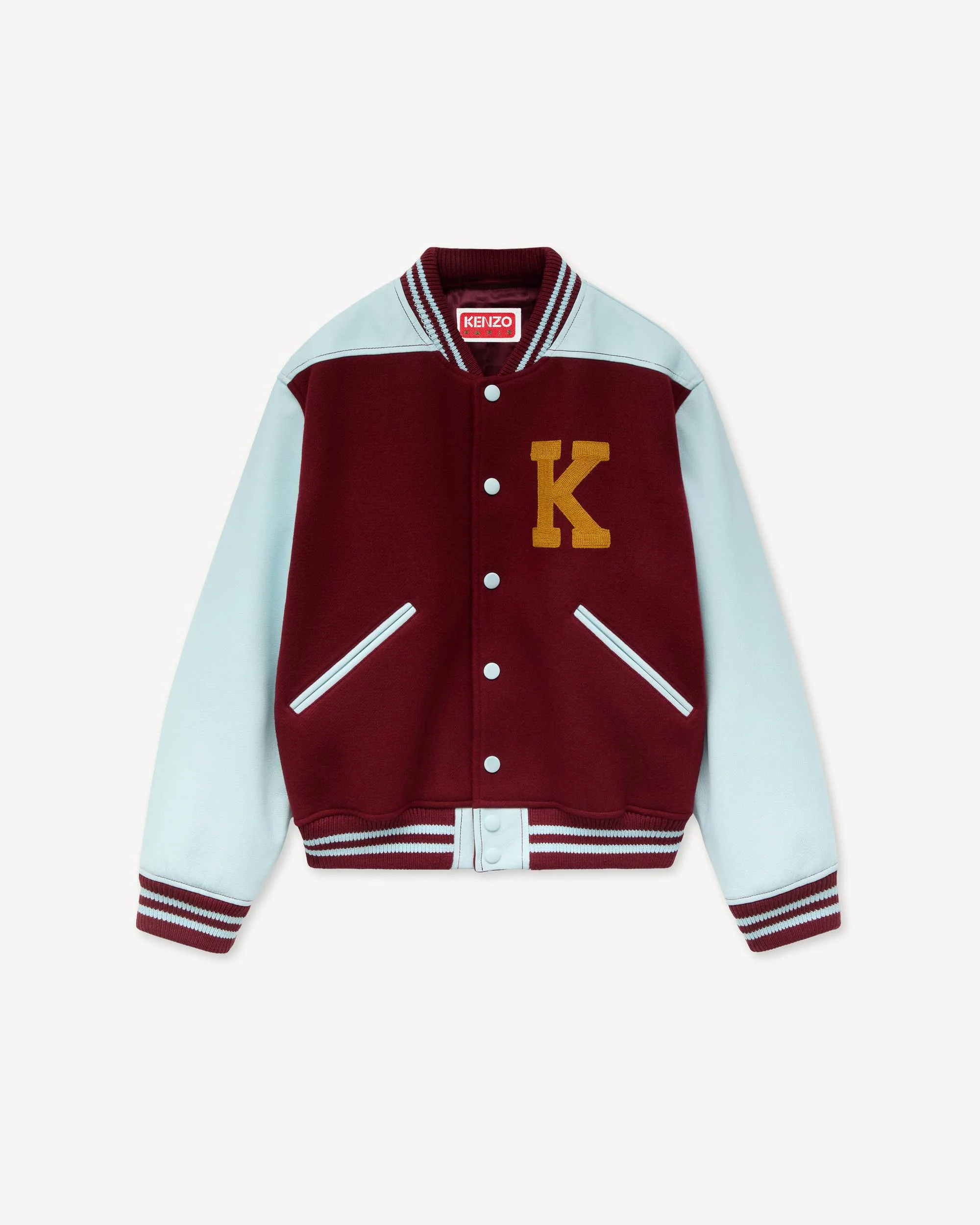 'KENZO Varsity' jacket in wool and leather - 1