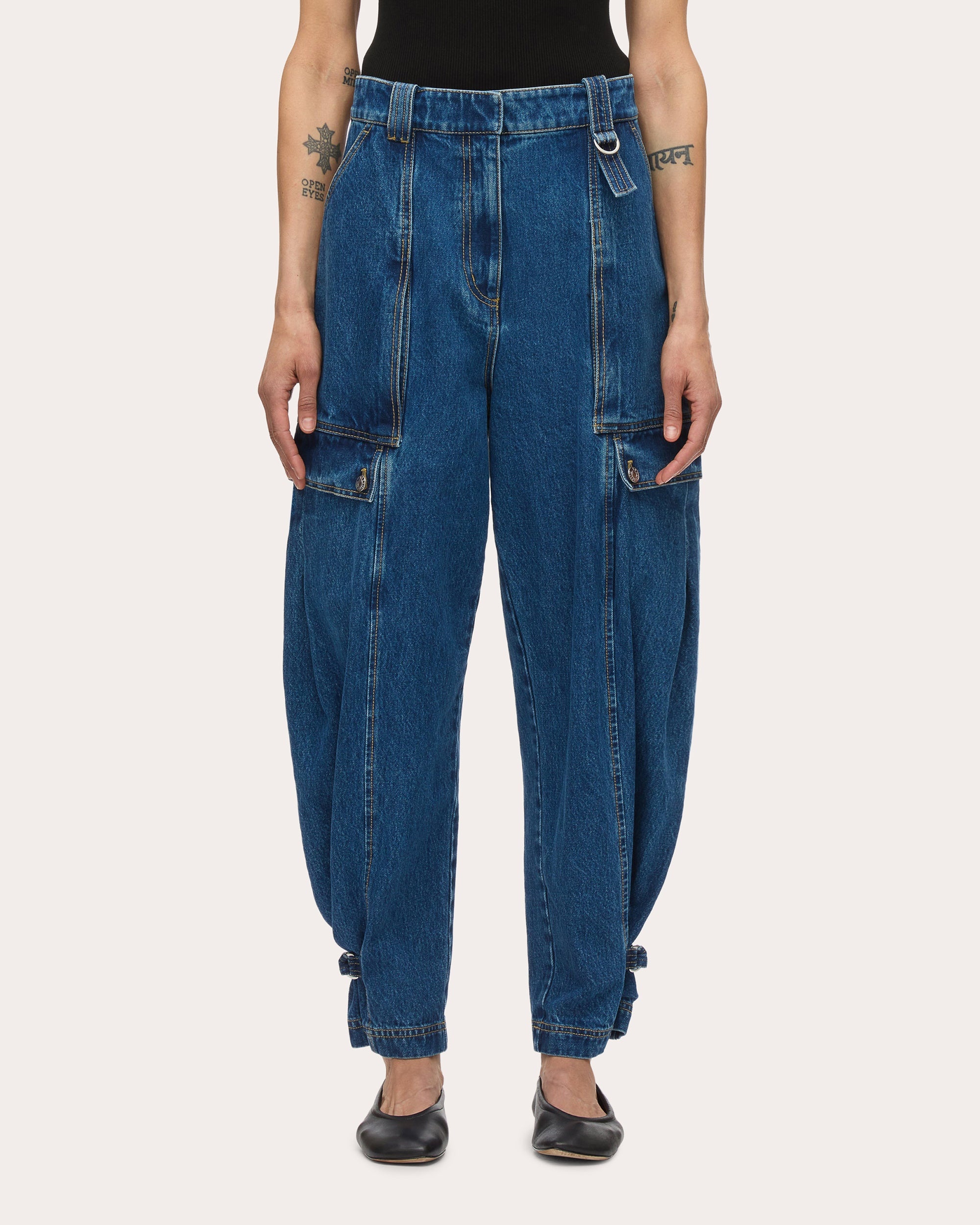 Tapered Cargo Jeans - 1