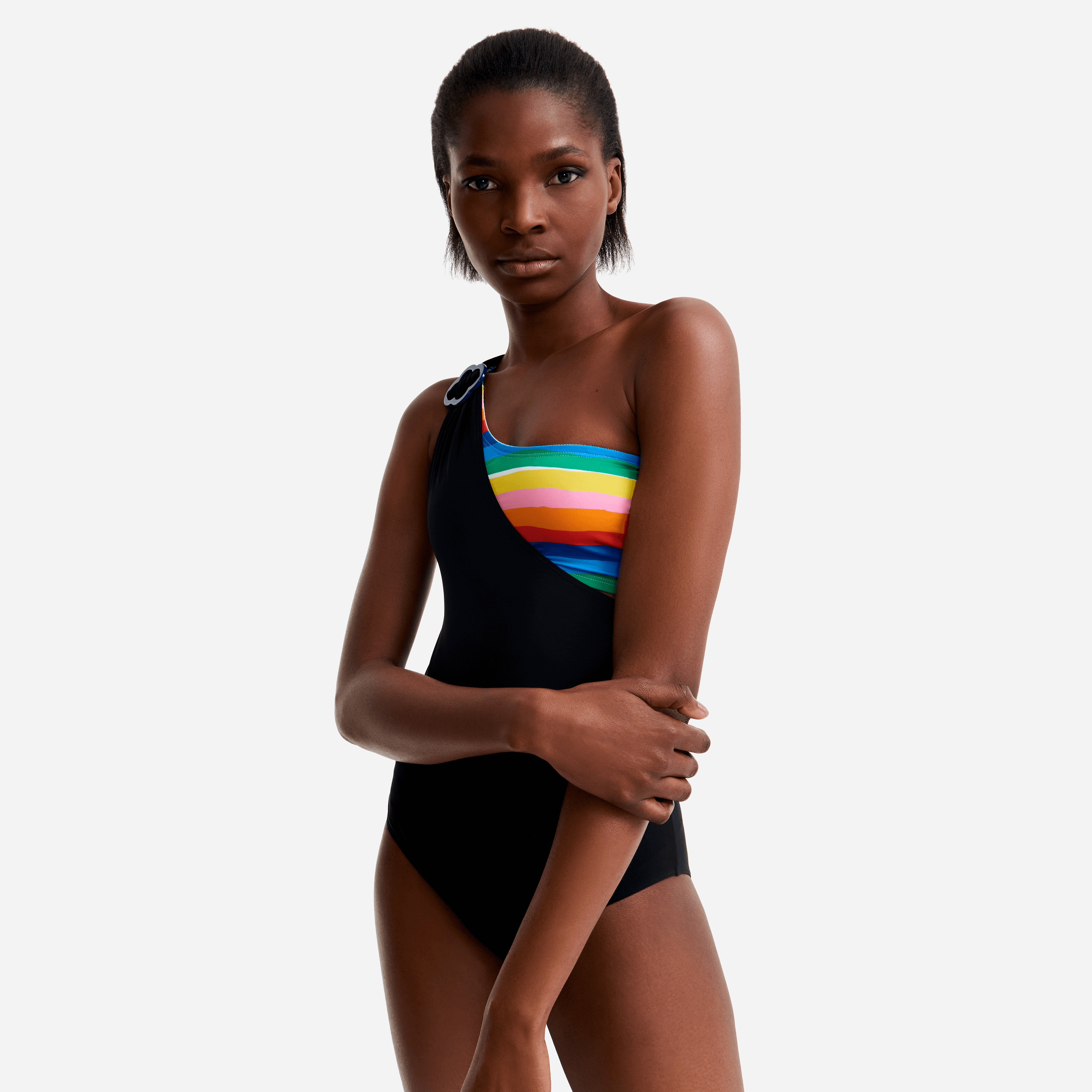 Women asymmetrical one piece swimsuit Rainbow bandeau - Vilebrequin x JCC+ - Limited Edition - 2