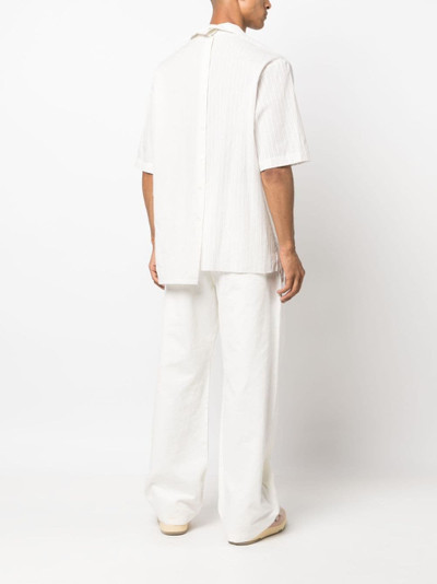 Lanvin mix-stripe asymmetric cotton shirt outlook