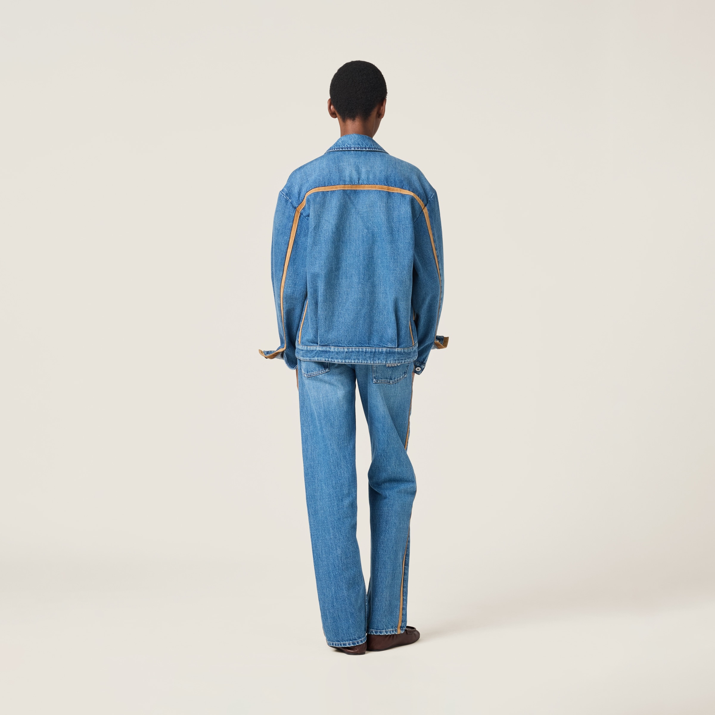 Denim and leather jeans - 3