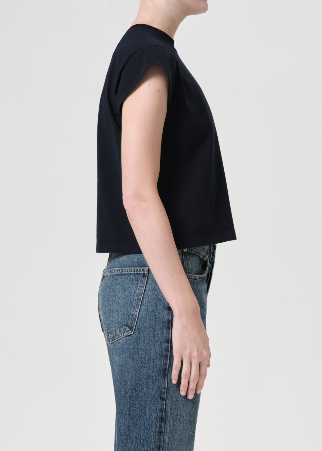 BRYCE CAP SLEEVE TEE IN STORM - 4