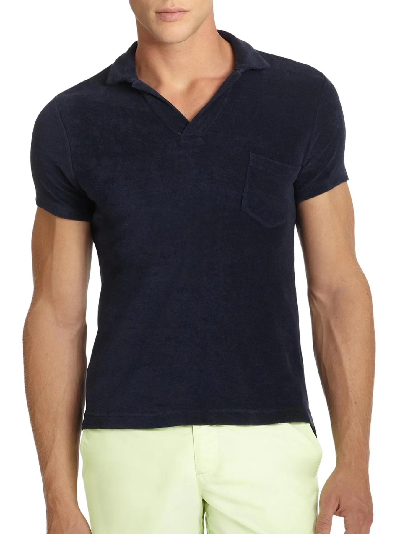 Terry Cotton Polo - Navy - 1