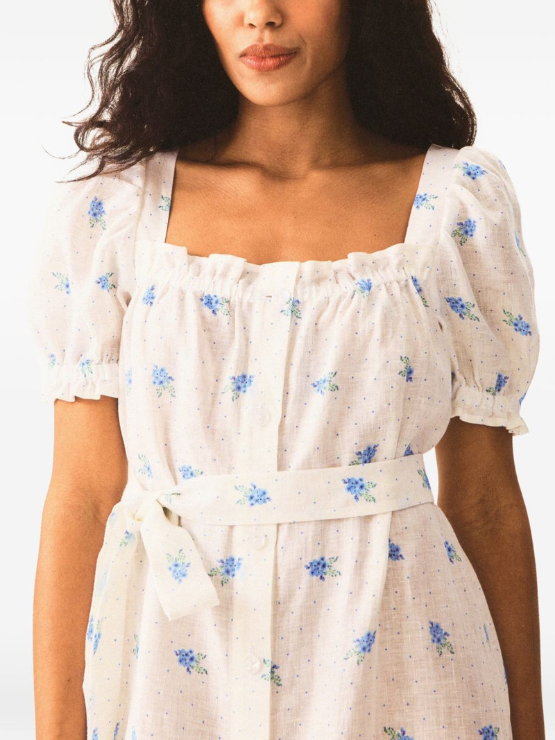 square-neck floral linen dress 4
