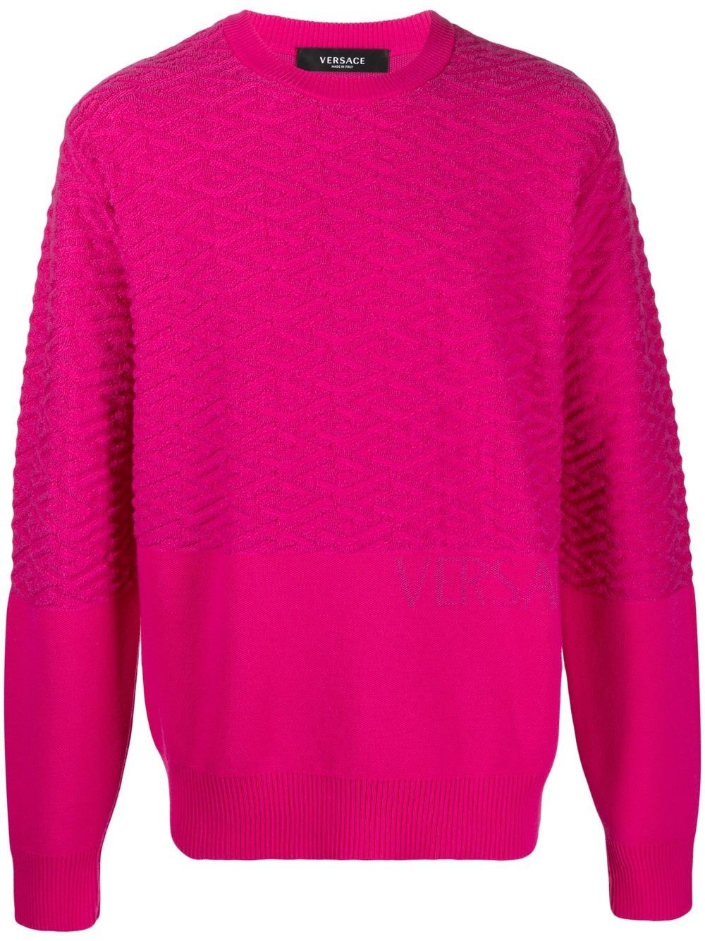 Greca knitted crew neck jumper - 1