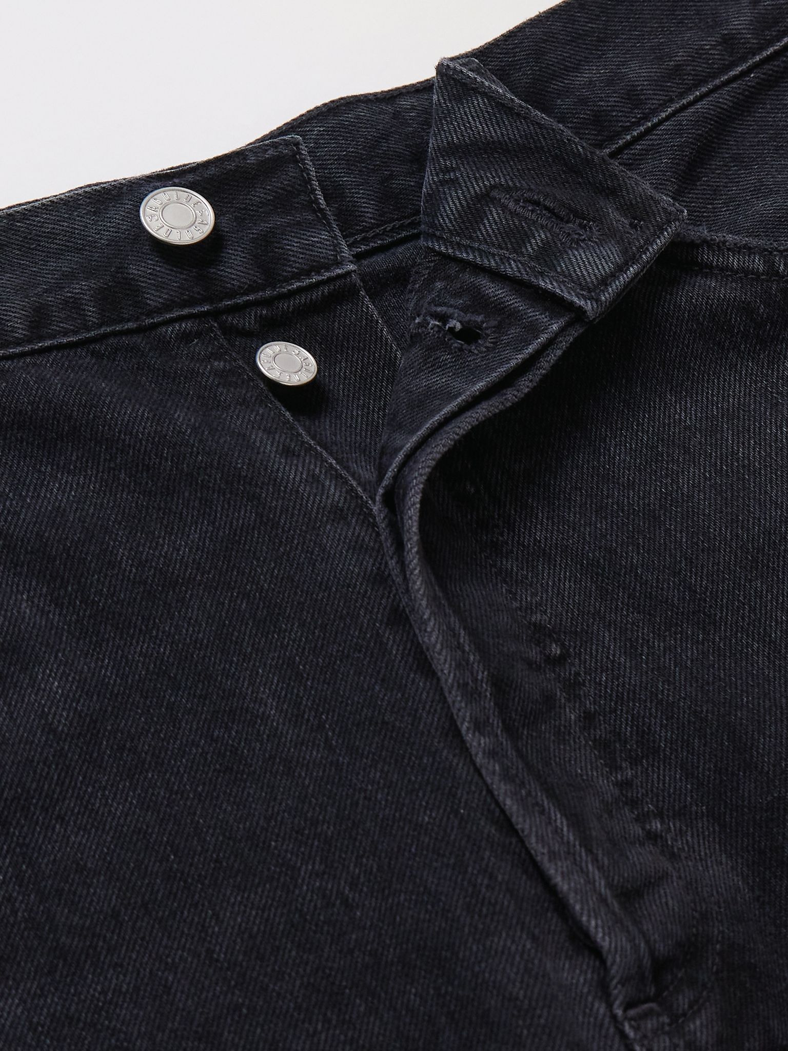 90's Straight-Leg Distressed Jeans Black - 6