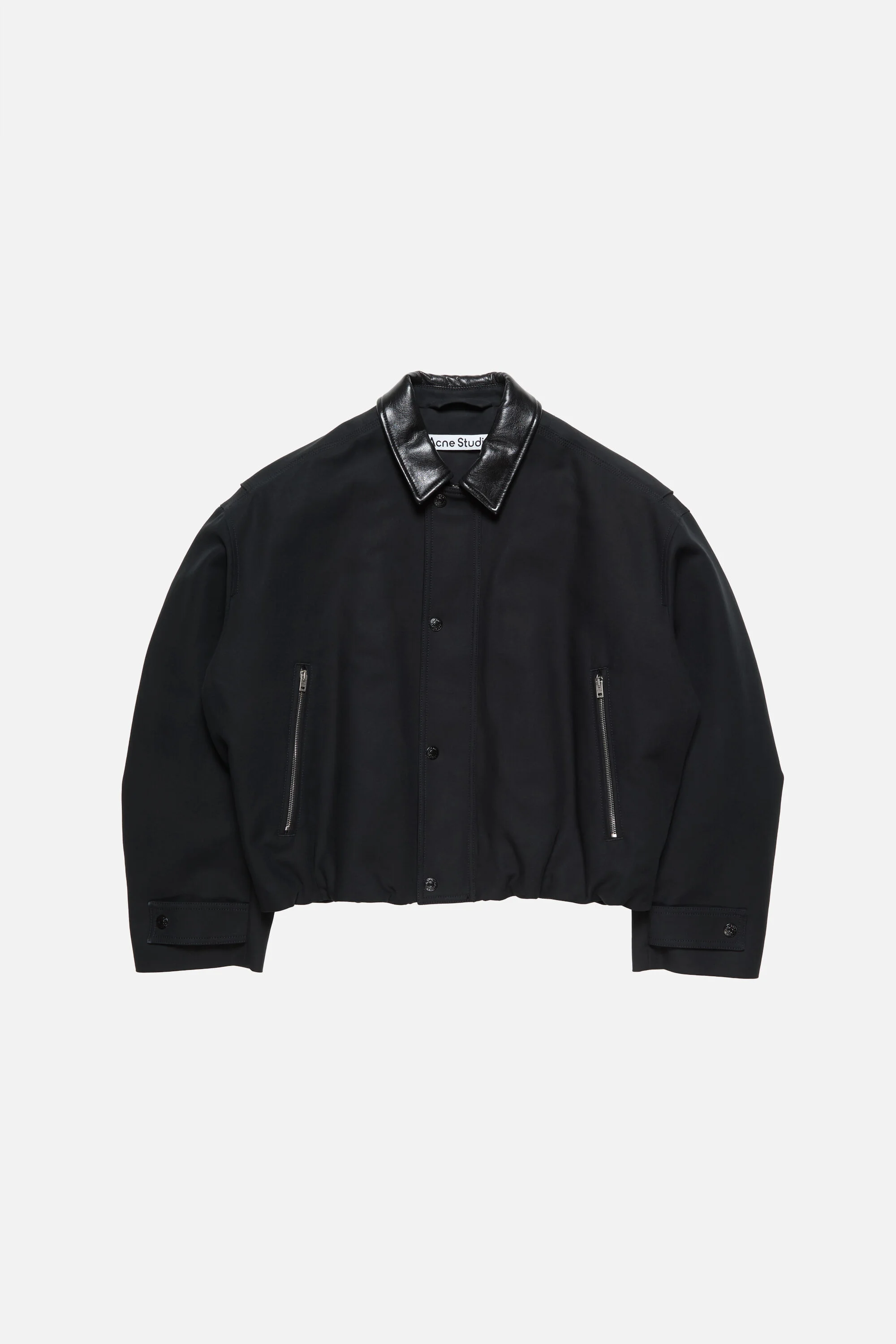Twill bomber jacket - Black - 1
