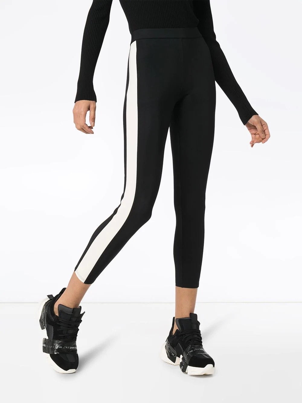 cropped striped leggings - 3