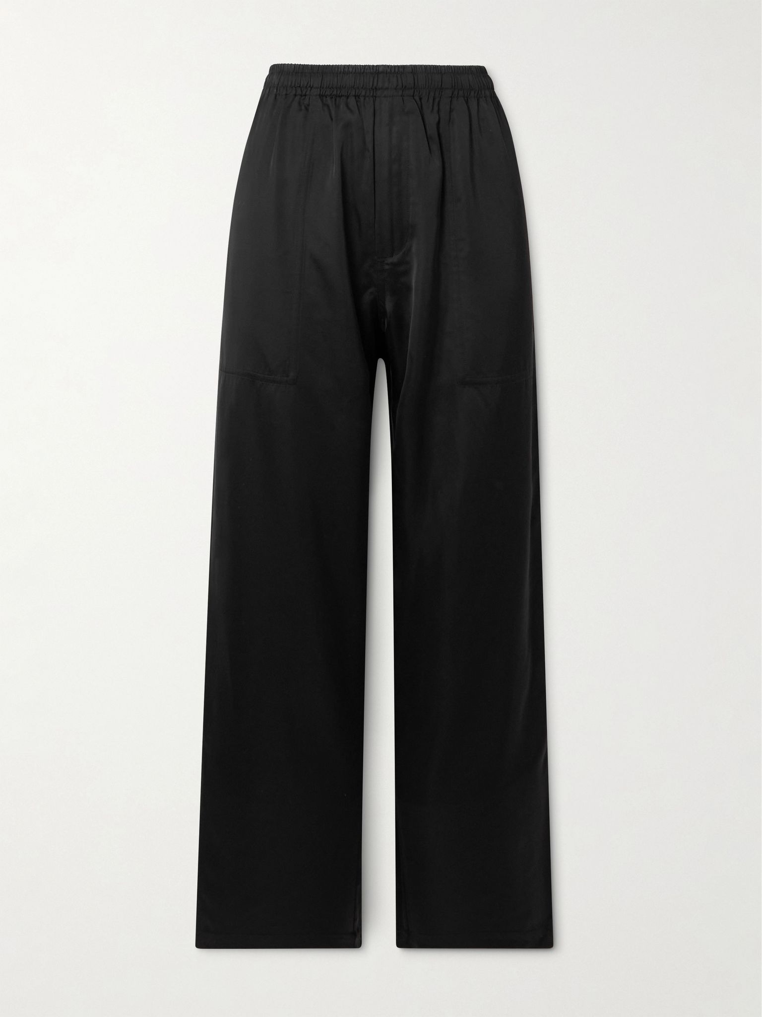 Satin wide-leg track pants Black - 1