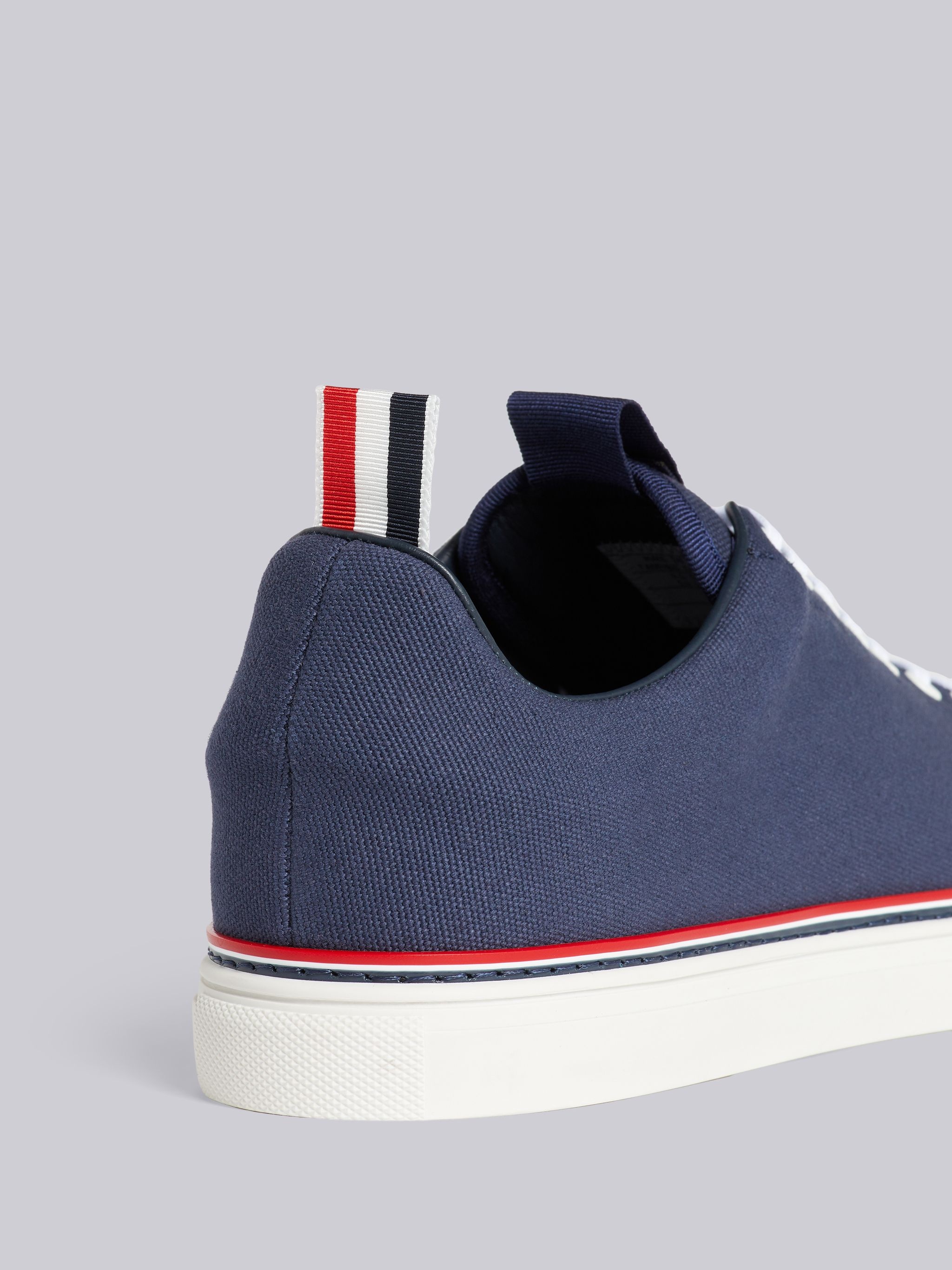 Navy Cotton Canvas Tennis Shoe - 2