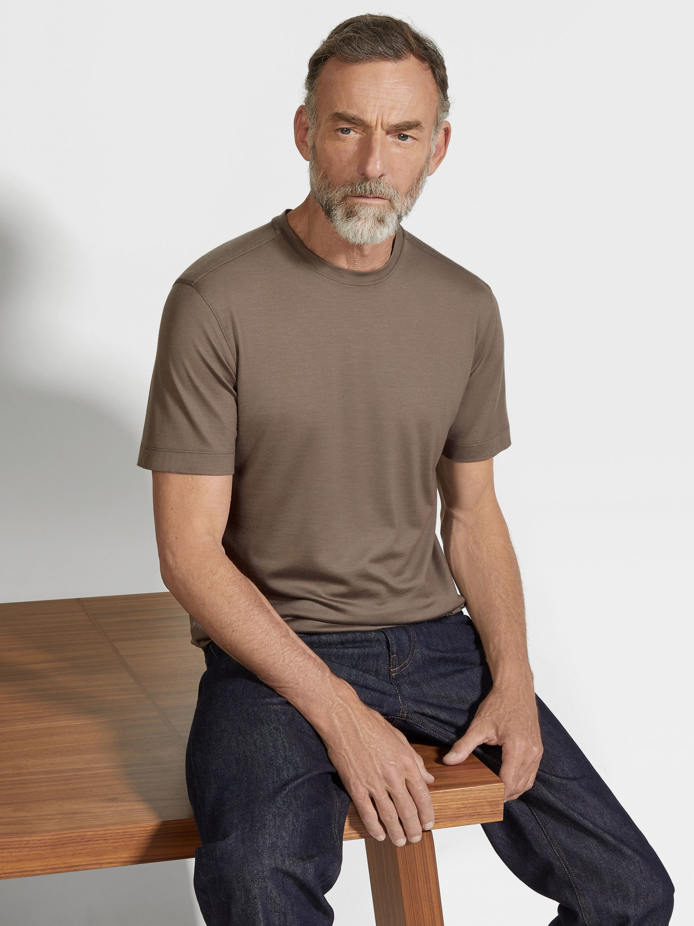 DARK TAUPE VELLUS AUREUM T-SHIRT - 3