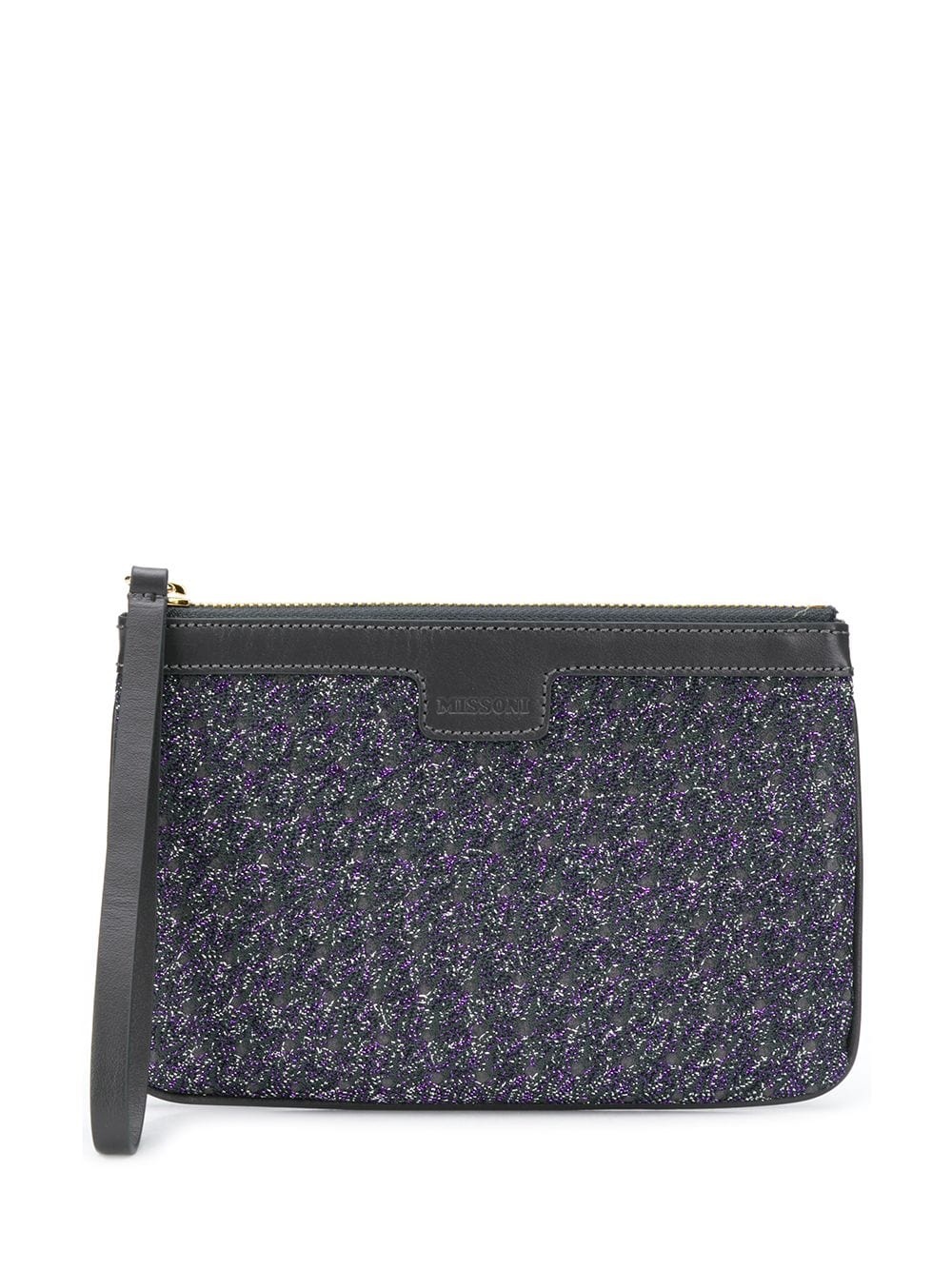 Embroidered Zipped Clutch - 1