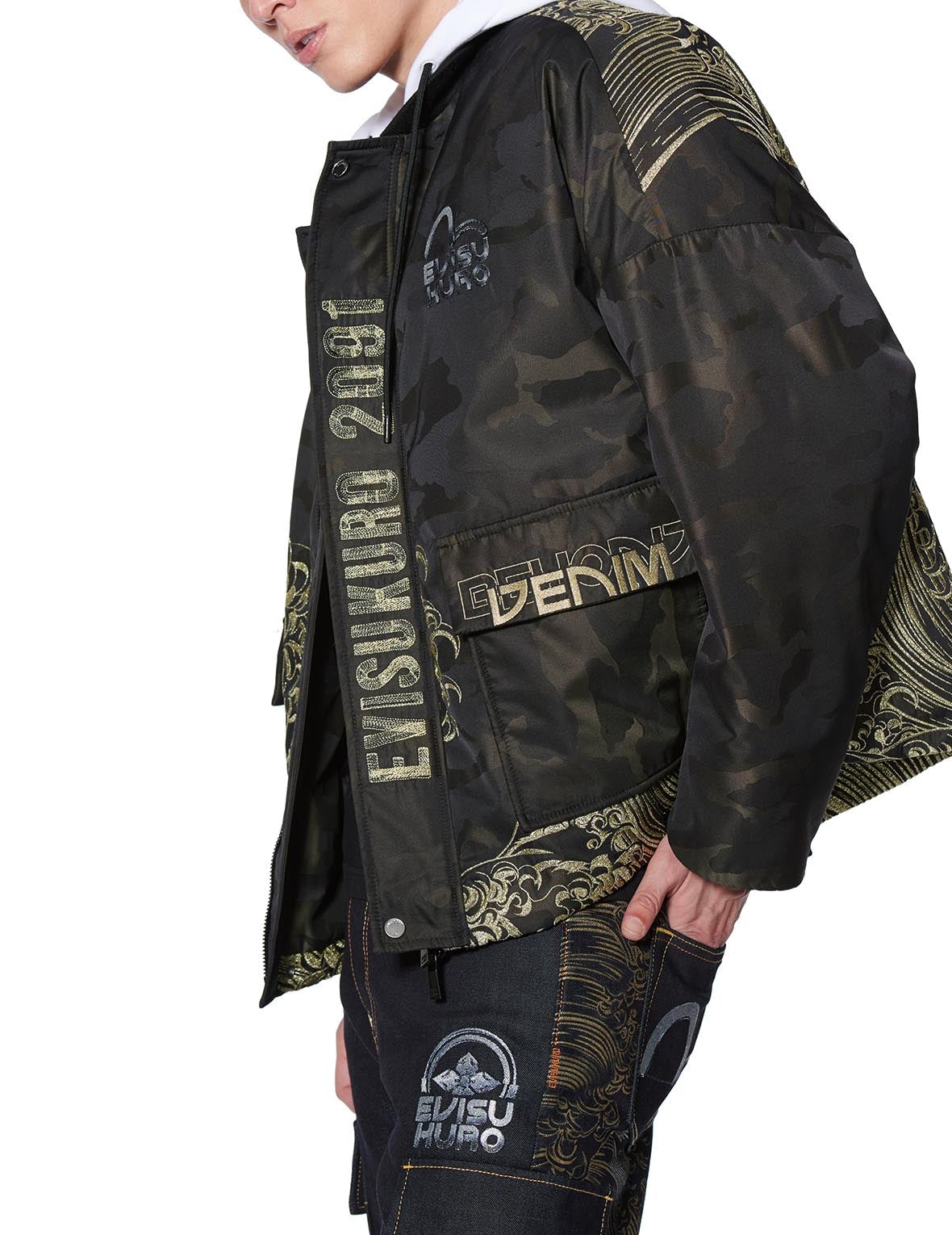 3D Ukiyo-E Embroidered Padded Jacket - 9