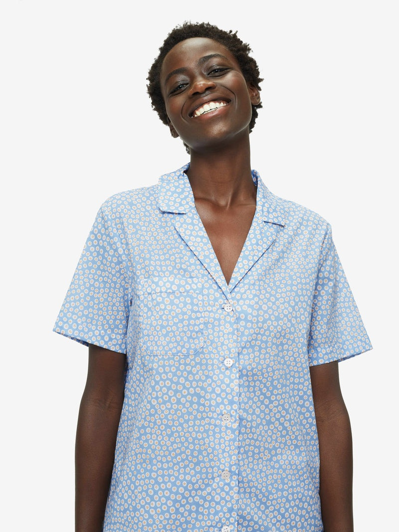 Women's Short Pyjamas Nelson 88 Cotton Batiste Blue 5