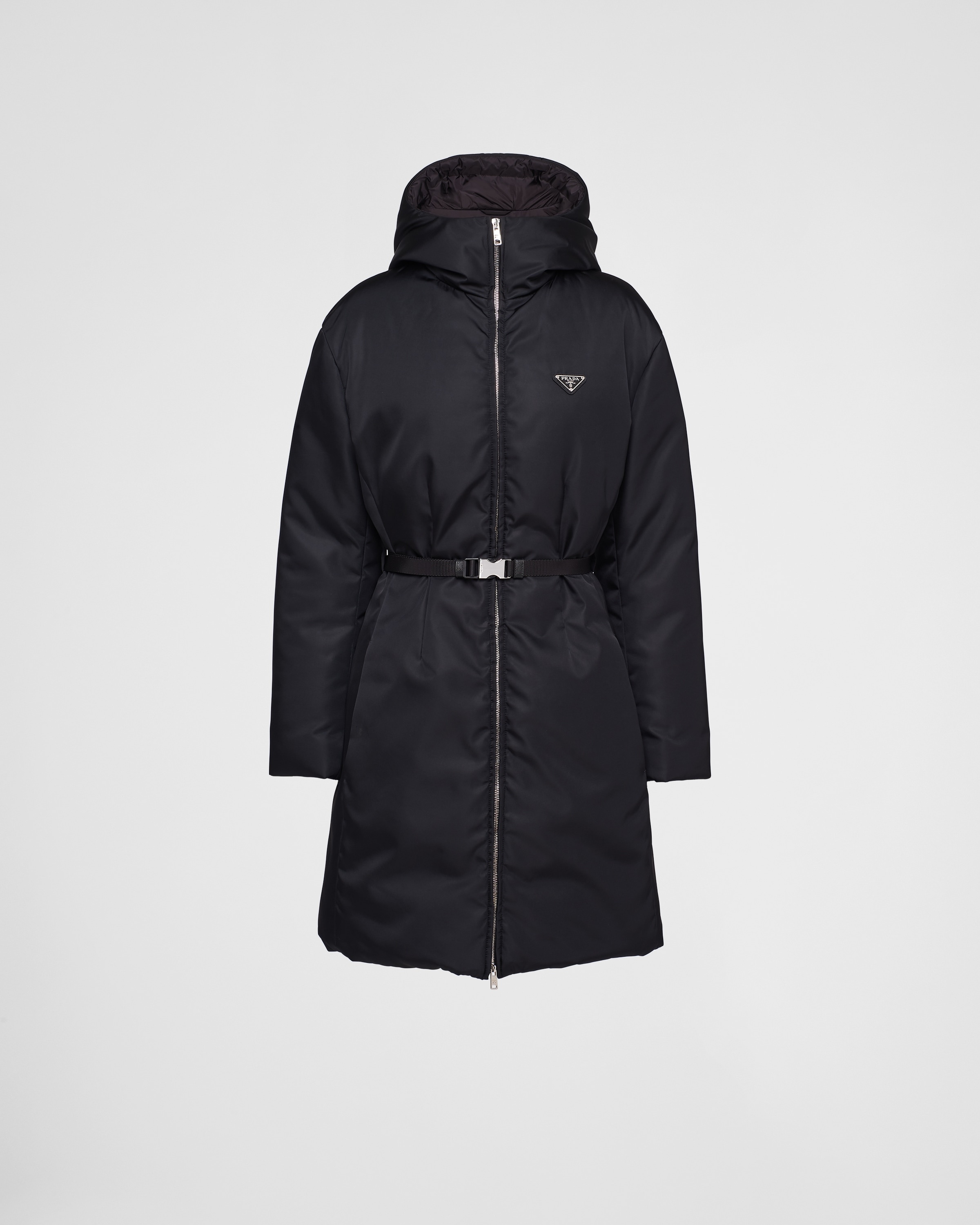 コート PRADA COAT (P668MES23213FY F0002) Prada Hooded Re-Nylon down coat | REVERSIBLE