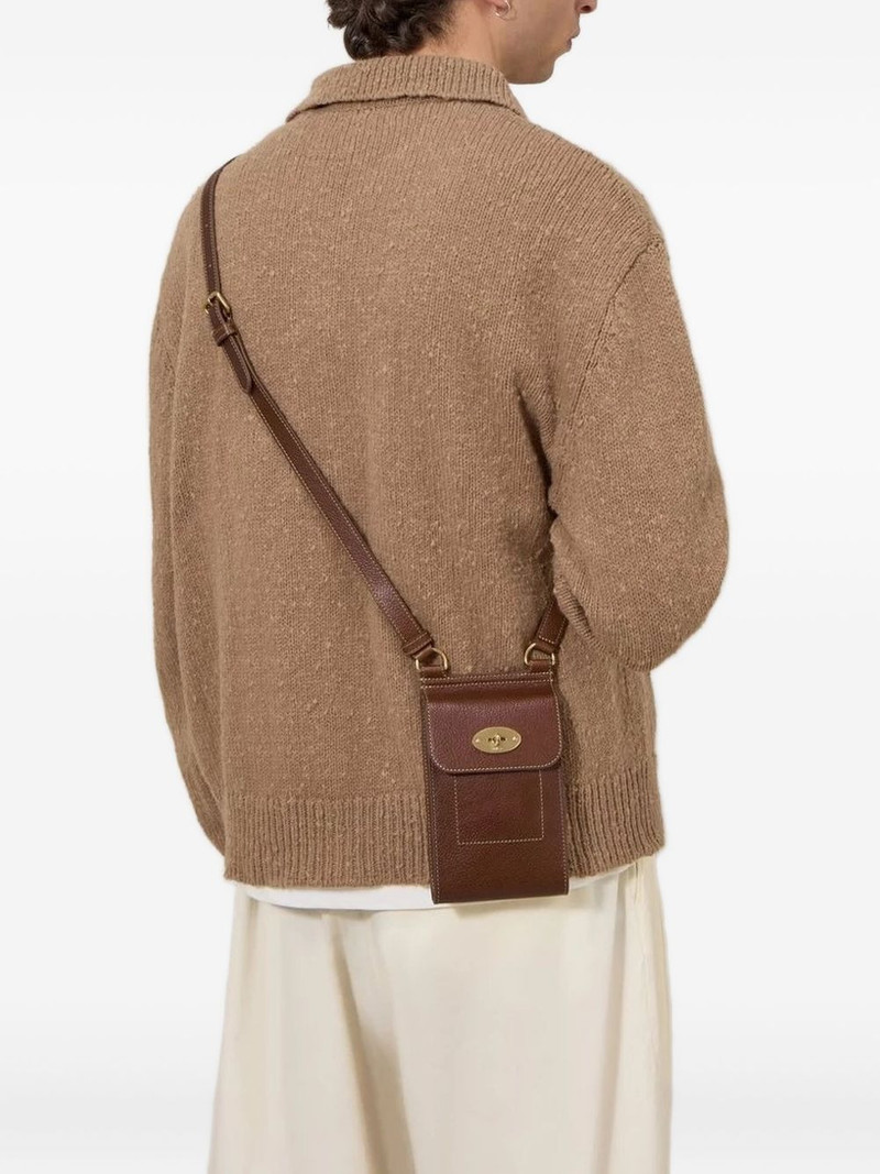 Mulberry leather-trimmed messenger bag outlook