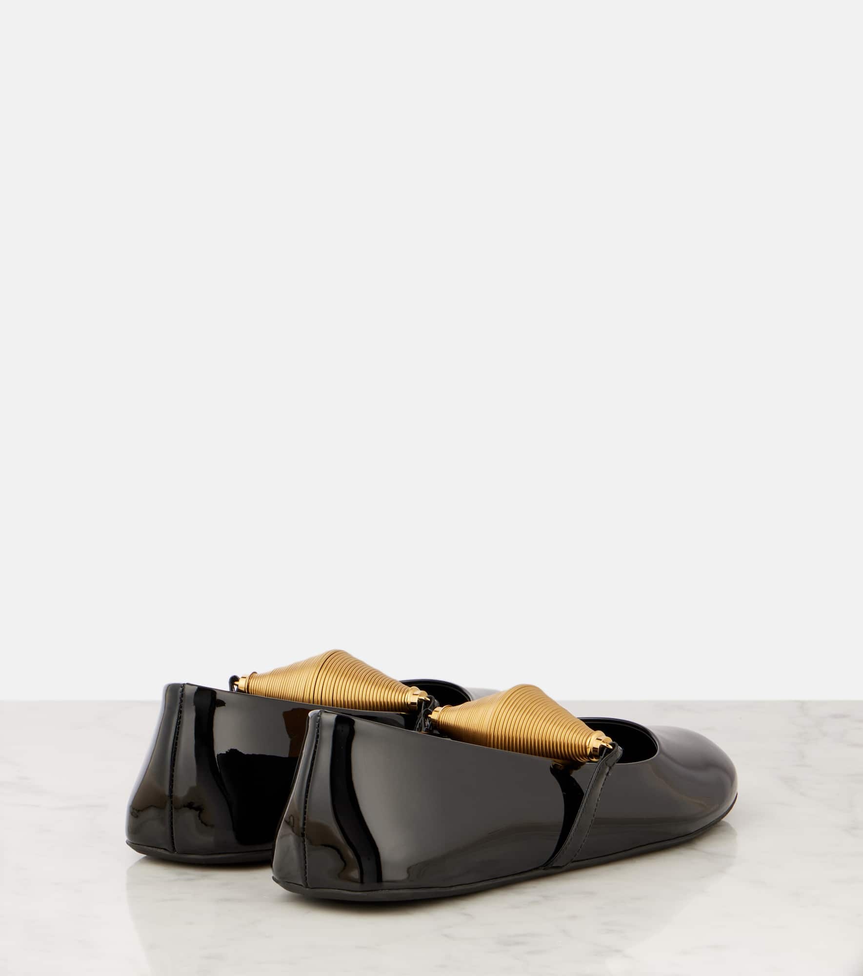 Jewel patent leather ballet flats - 2